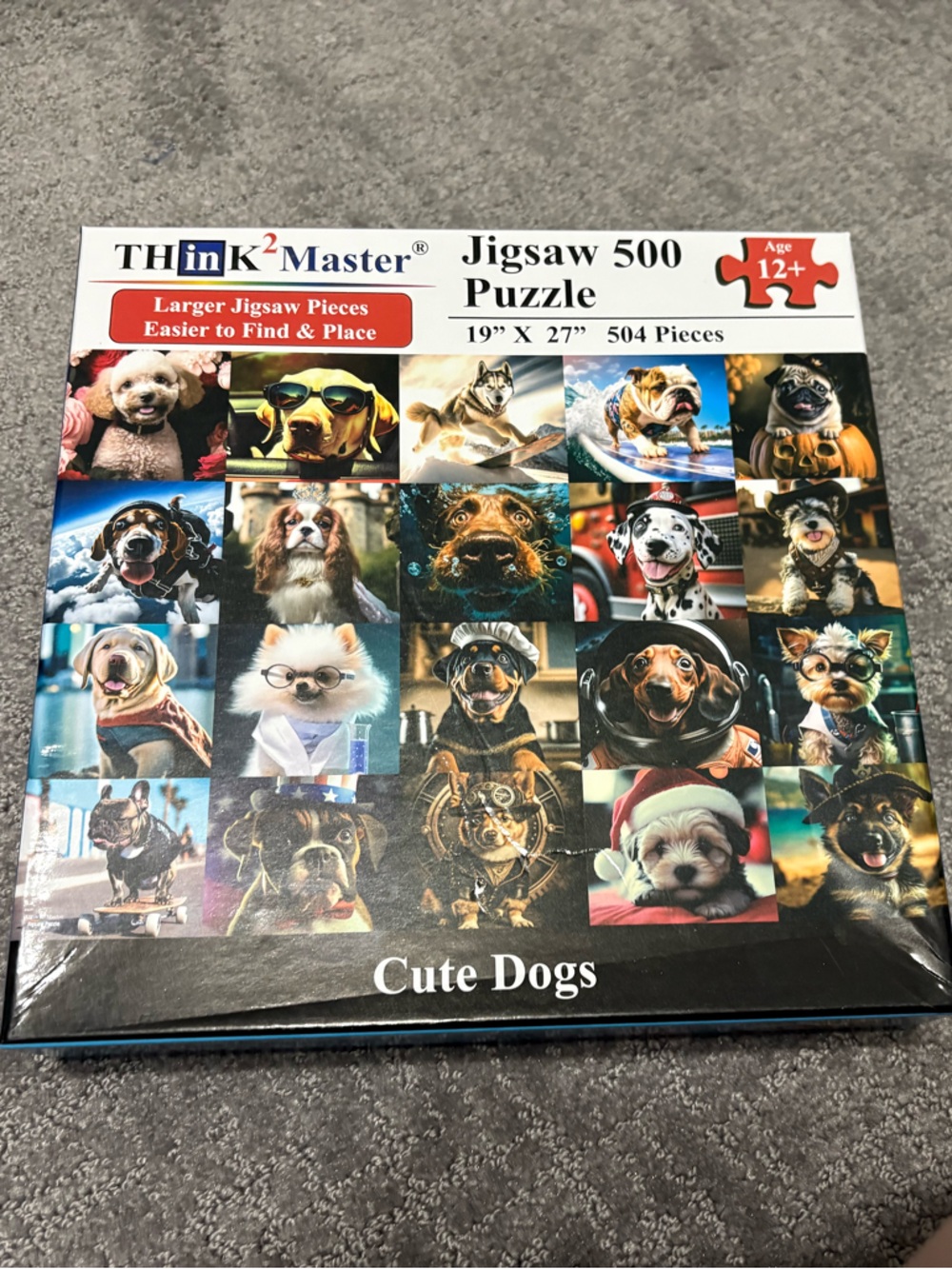 Thinkk2Master Cute Dogs Jigsaw Puzzle - Colorful Collage Design